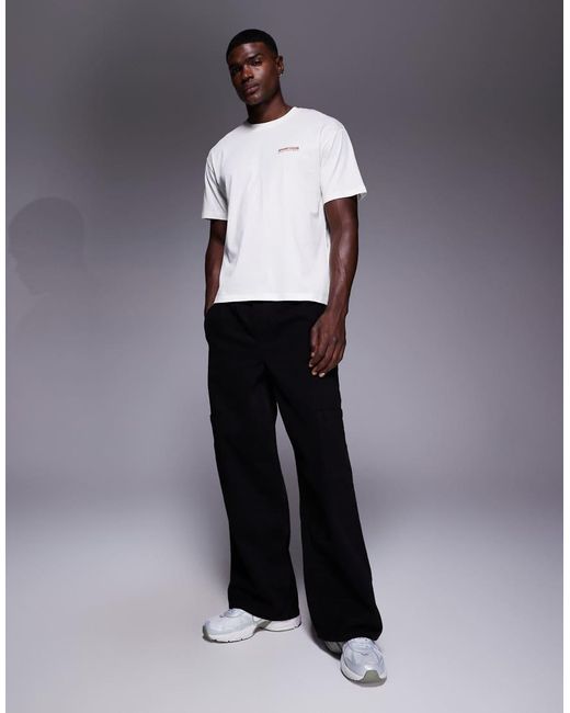 T-Shirt Oversize Crema Con Stampa "Sports Club" di ADPT in White da Uomo
