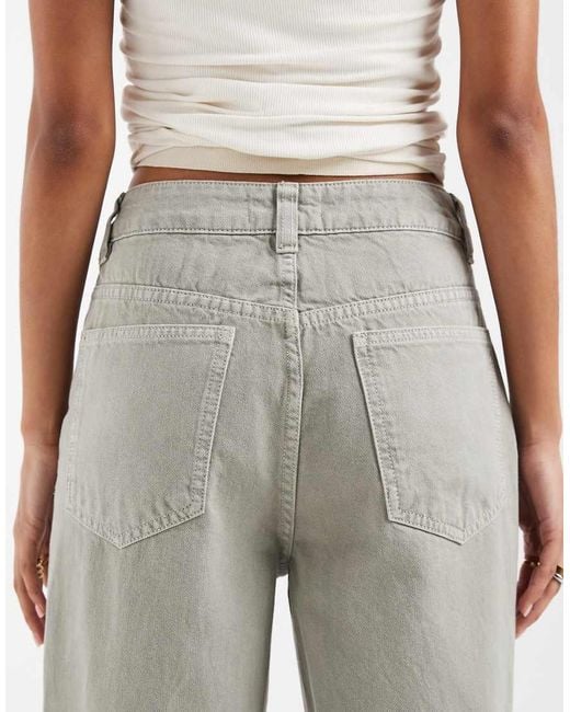 ASOS Natural Wide Leg Dad Jeans