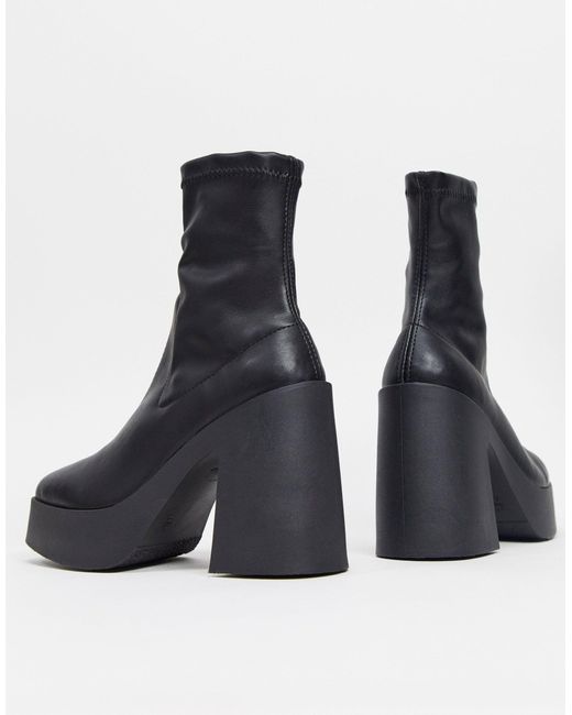 ASOS Elsie High Heeled Sock Boot in Black | Lyst