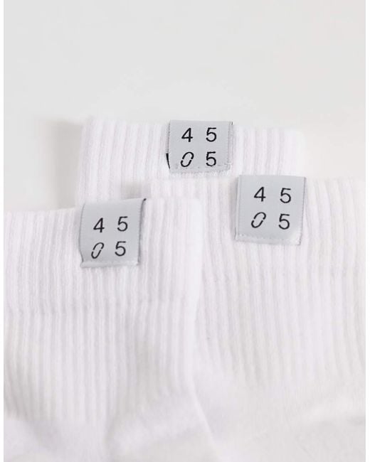 4505 White 3 Pack Studio Sock With Arch Support