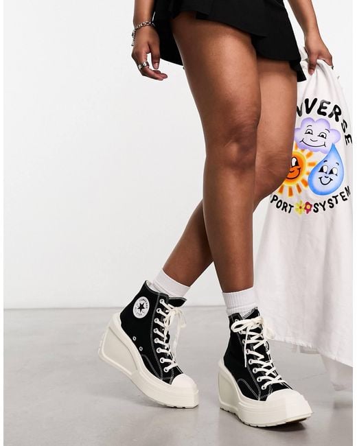 Converse Chuck 70 De Luxe Wedge Hi Heel Sneakers in White | Lyst
