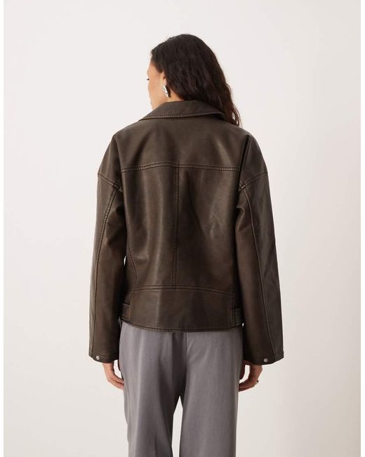 JJXX Black Faux Leather Biker Jacket