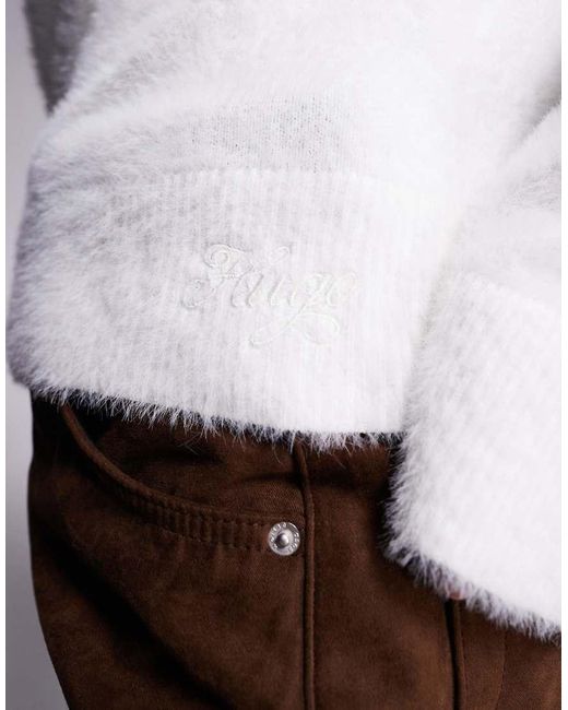 HUGO White Sfurryna Super Soft Fluffy Knit Jumper
