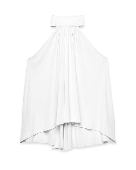 NA-KD White Halterneck Flowy Tie Top
