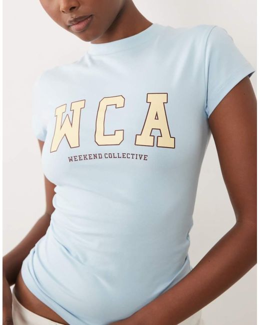 ASOS White Weekend Collective Icon Baby Tee With Wca Graphic