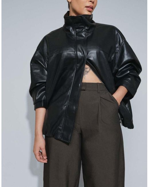 ASOS Black Curve Tailored Belted Balloon Barrel Pants