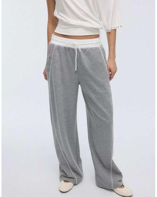 Stradivarius Gray jogger Trousers With Stoppers