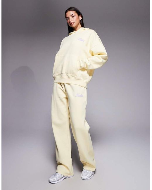 Kaiia Natural Cotton Rich Puff Print Back Graphic Oversized Hoodie Co-ord