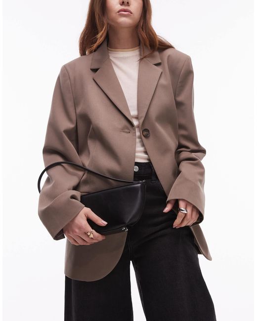 Mango Black Squared Round Shoulder Bag