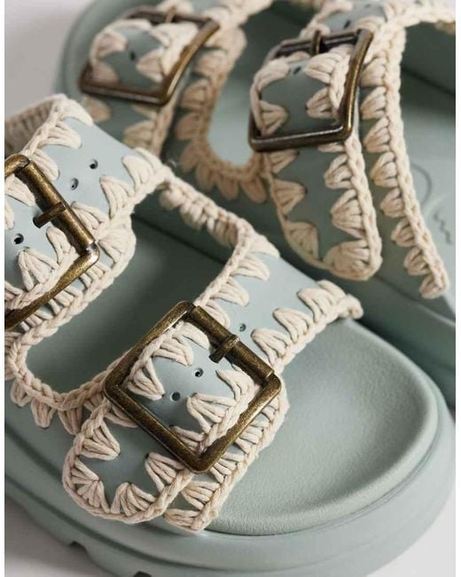 Mou Gray Eva Two Buckle Sandals
