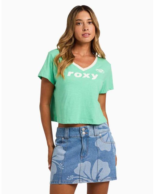 Roxy Green Always Lucky Cropped Tshirt