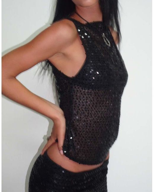 Motel White Dudley Sequin Vest