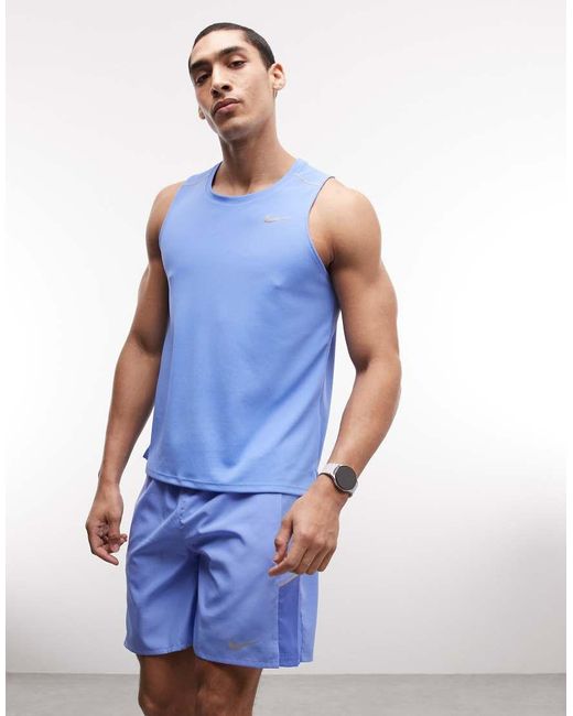 Nike Blue Miler Dri-fit 7inch 2in1 Shorts for men