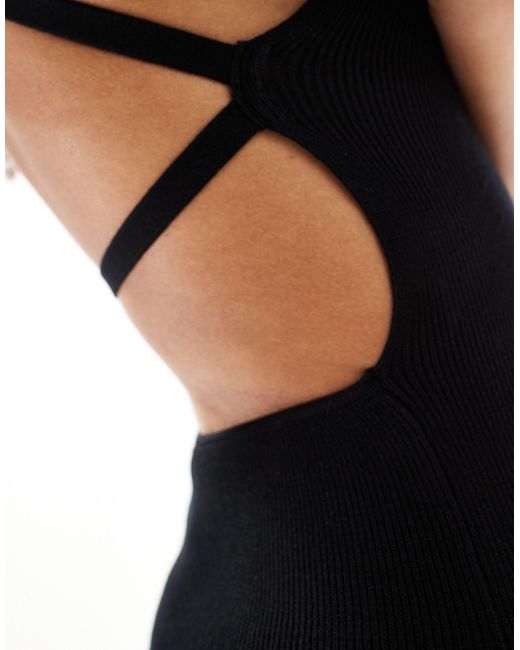 Miss Selfridge Black – minikleid aus kompaktem strick