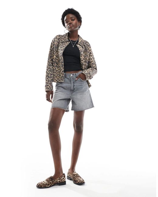 JJXX Gray Leopard Shacket