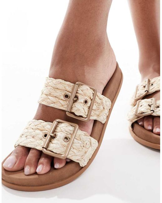 Roxy White Into Summer Slide Sandals