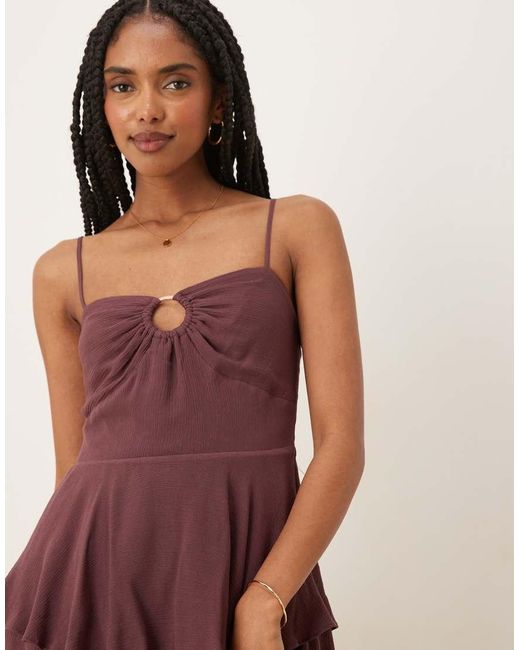 Pretty Lavish Brown Sidney Ring Maxi Dress