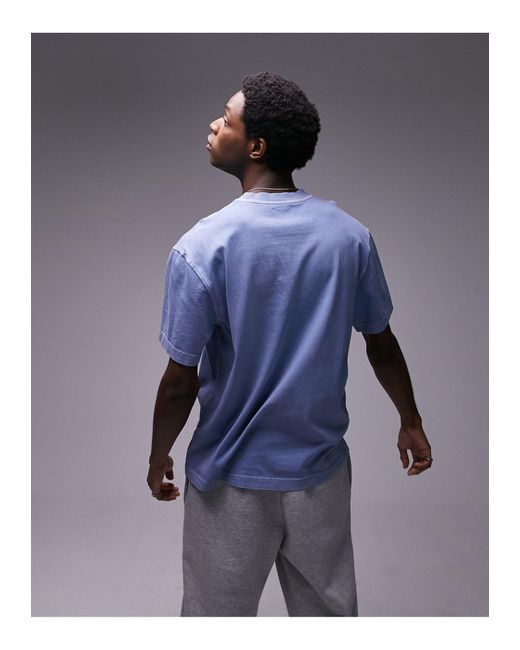 Topman Blue Oversized Fit T-shirt for men