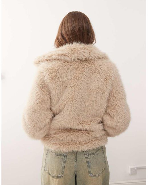 Noisy May Natural Faux Fur Jacket