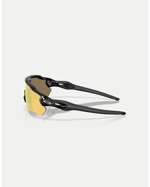 Oakley Black Radar Ev Path Rectangle Polarised Sunglasses With Mirrored Lens for men