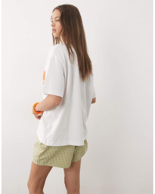 ASOS White Oversized T-Shirt With Papaya Graphic