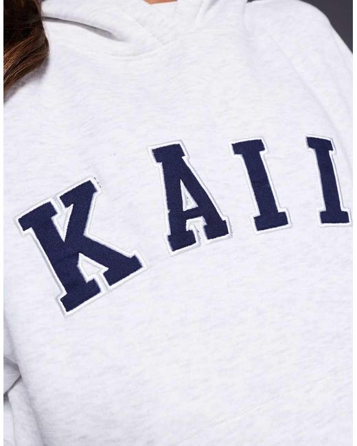 Sudadera Claro Jaspeado Con Capucha Y Logo Bordado De (Parte De Un Conjunto) Kaiia de color Gray