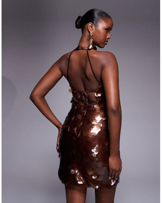 brown glitter mini dress Sequin Velvet Mini Homecoming Dress
