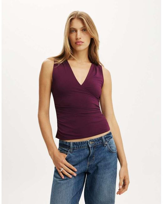 Cotton On Red Marlo Wrap Tank