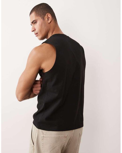 ASOS Black Regular Fit Tank for men