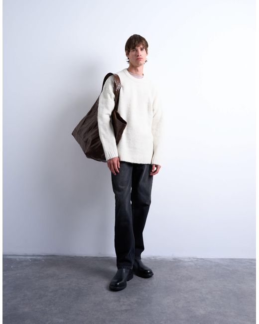 Pull ras Topman pour homme en coloris White
