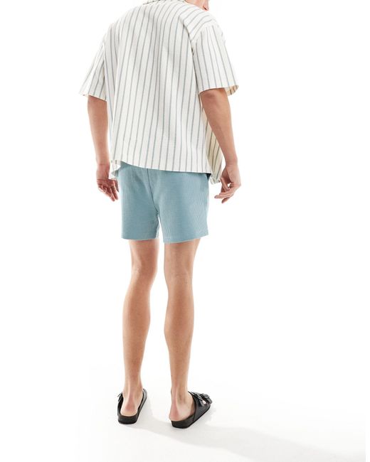 ASOS White Slim Waffle Shorts for men