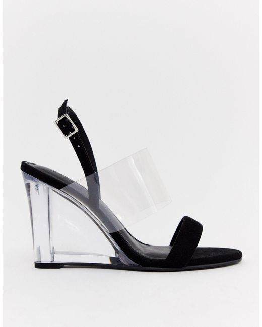 Black hotsell clear wedges