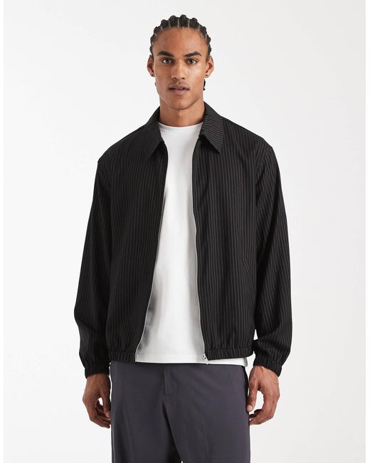 ASOS Black Pinstripe Jacket for men