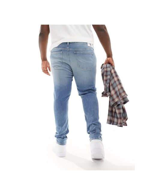 Calvin Klein Blue Plus Size Skinny Jeans for men