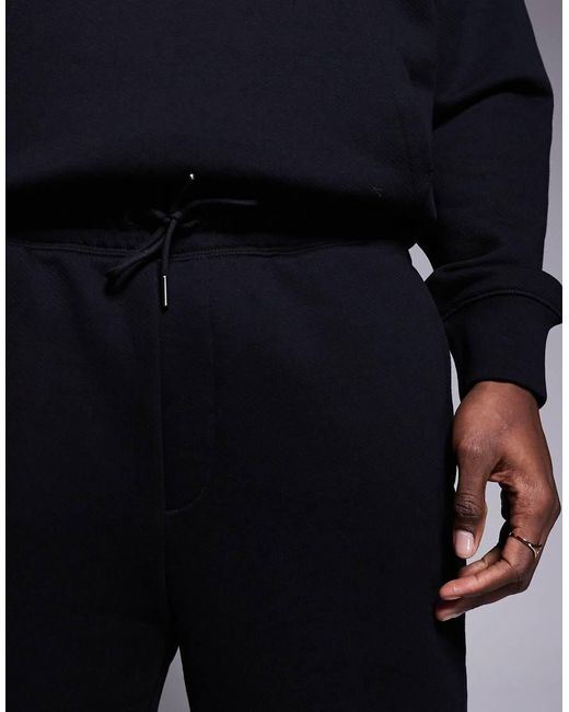 HUGO Black Co-Ord Loose Fit Jersey Shorts for men