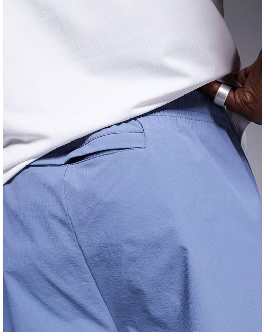 4505 Blue 5 Inch Ripstop Nylon Running Shorts With Back Phone Pocket for men