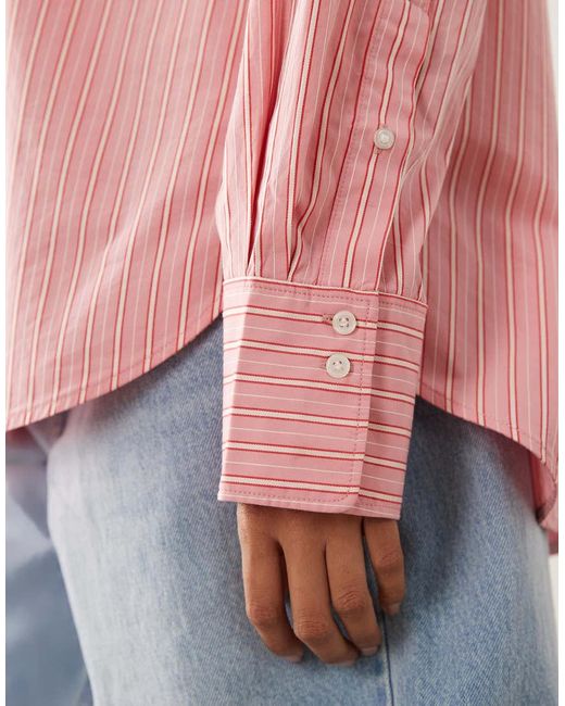 ARKET Pink Pure Cotton Pinstripe Shirt