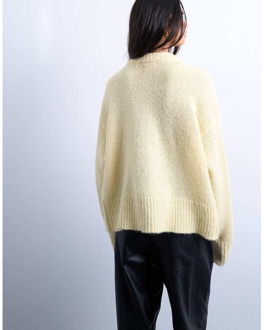 TOPSHOP Natural Knitted Wool Blend Fluffy Ultimate Jumper
