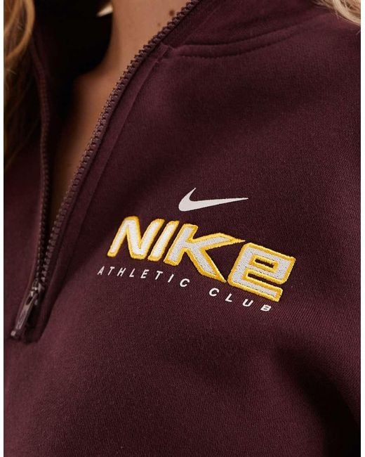 Nike Red Varsity Quarter Zip Sweatshirt