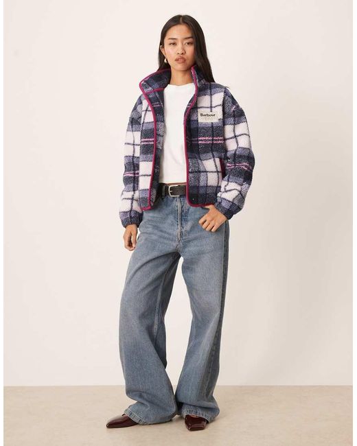 Barbour Blue X Asos Exclusive Tartan Print Fleece