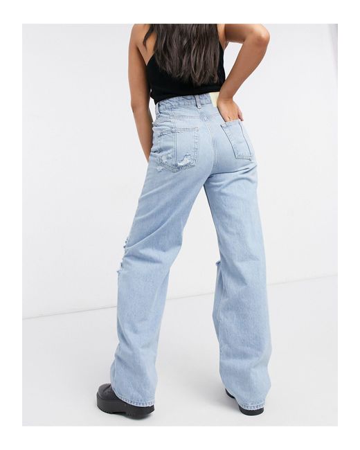 Pull\u0026Bear Denim Dad Jeans in Blue 