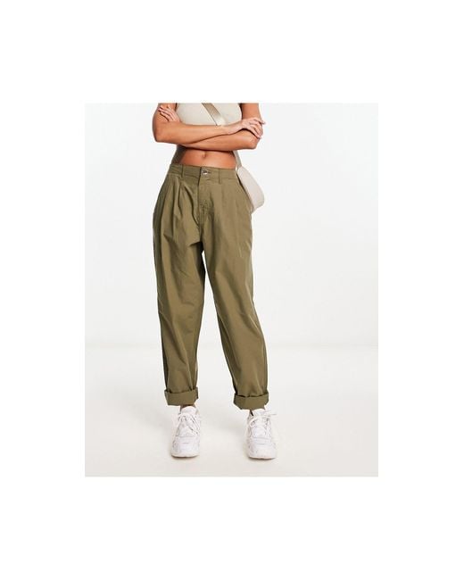 River Island Utility Peg Trousers in Green  Lyst