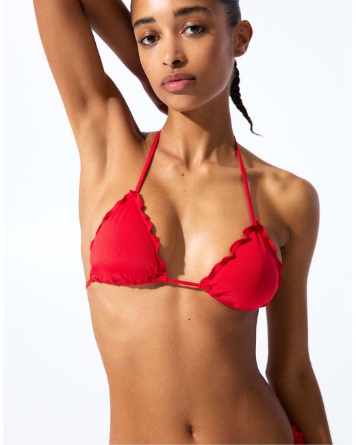 Pull&Bear Red – triangel-bikinioberteil