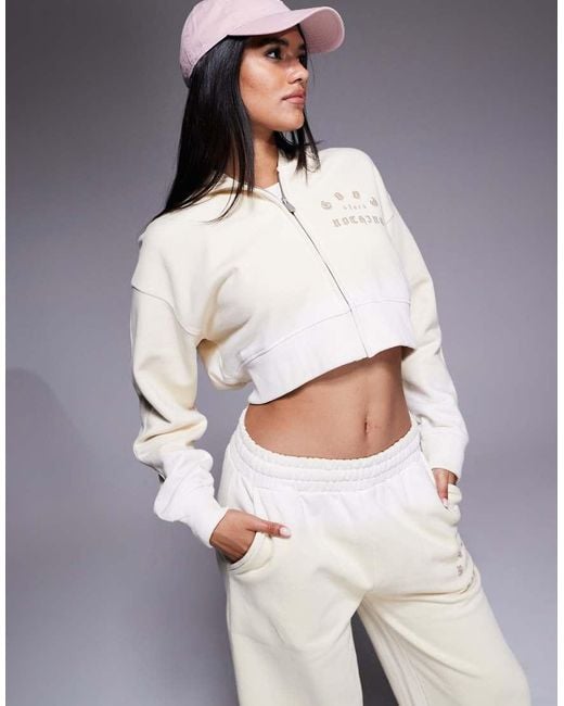 Good For Nothing Gray Spray Effect Cropped Zip Through Hoodie