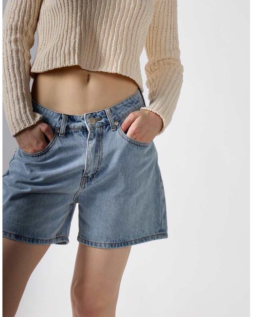 Glamorous Blue High Waist Rigid Denim Short