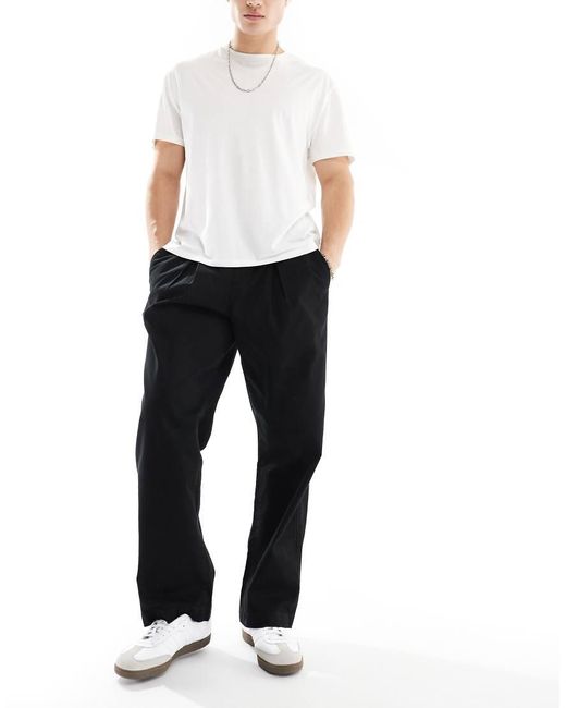 Jack & Jones White Bill Drawstring Wide Fit Chinos for men