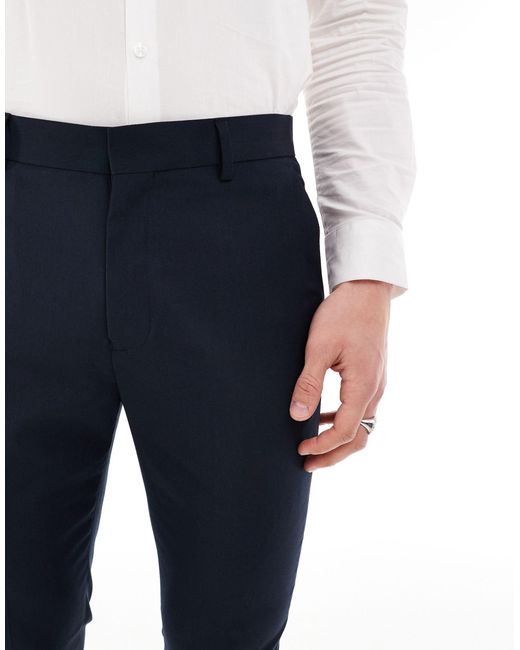 ASOS Blue Skinny Suit Trousers for men