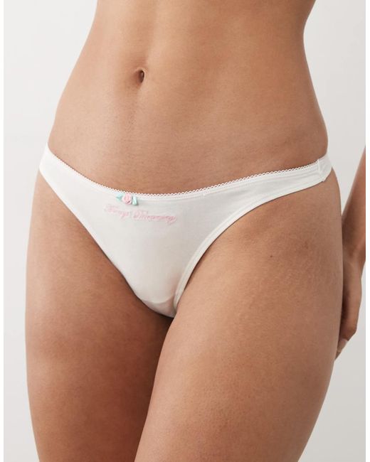 Cotton On Blue 90s Rib Graphic Thong