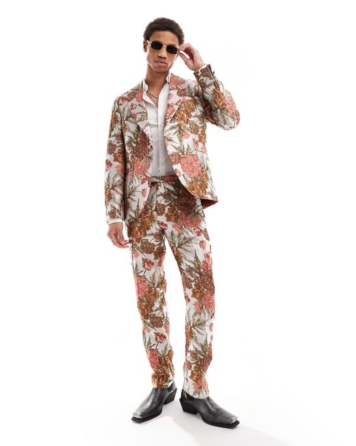 Twisted Tailor Multicolor Floral Jacquard Suit Jacket for men