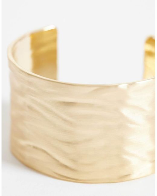 ASOS Natural Large Cuff Bracelet With Textured Design